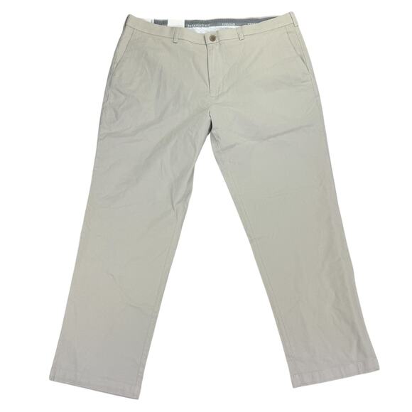 Haggar Mens Premium Straight Fit Soft Chino Dress Pants Beige 40x30 - Picture 1 of 4